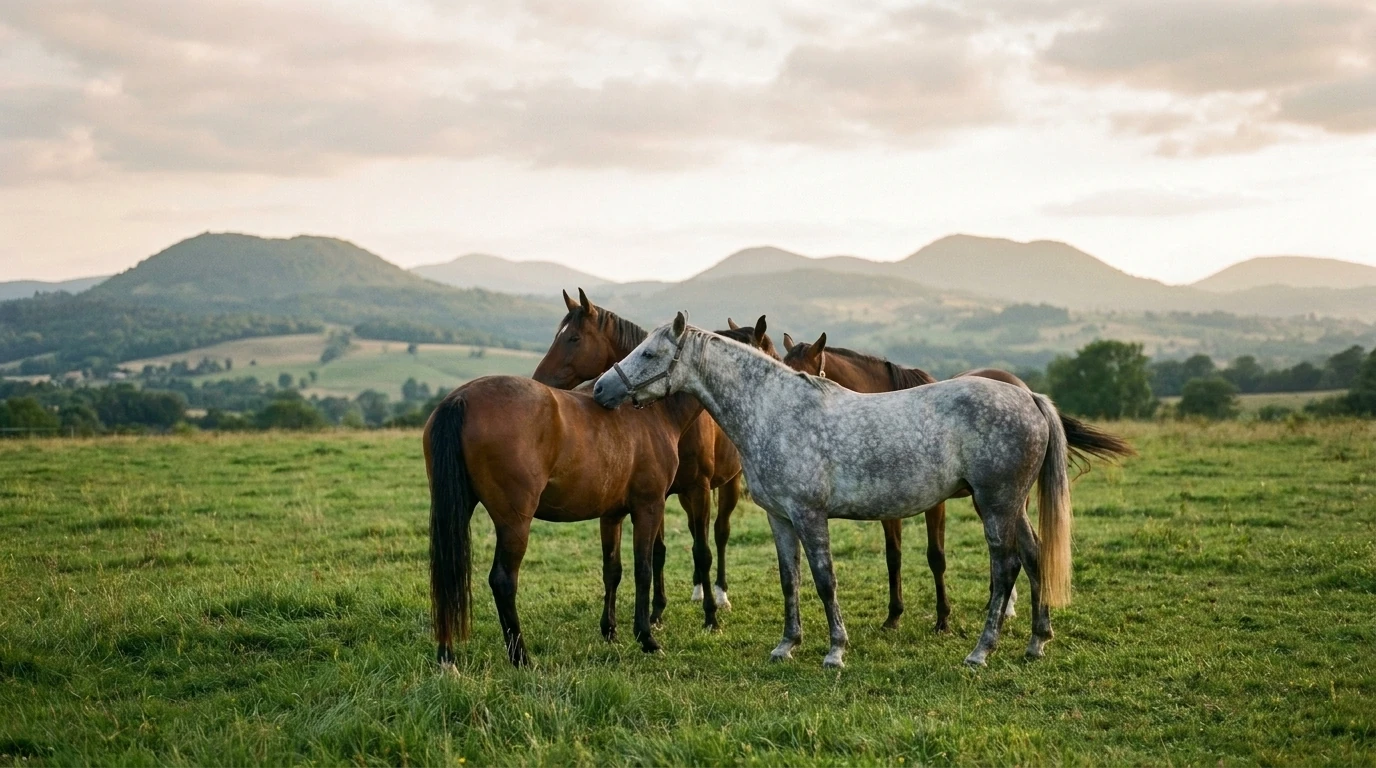 Les chevaux du Puy Bouillard en liberté, Allier